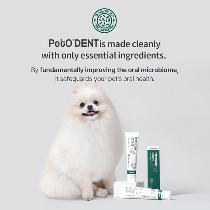 PetO’Dent Enzymatic Toothpaste for Dogs, Freshens Breath & Cleans Teeth, Reduces Plaque & Tartar, Safe for Puppies with No Artificial Ingredients, Oral Biome, Gum Care, 2.47 oz