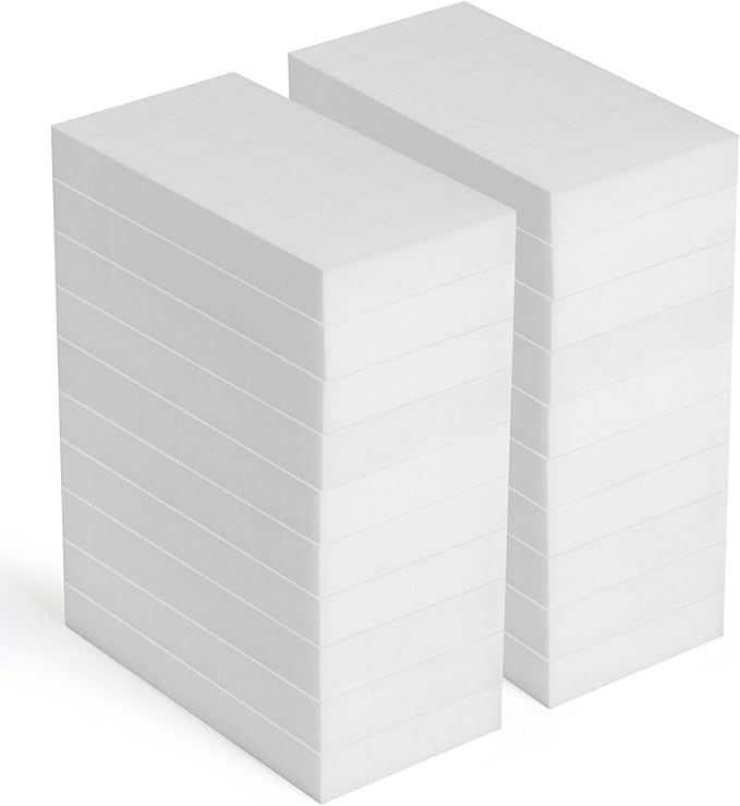 16x8x2cm 20PCS (32 Small Pieces of Each Pack) Melamine Sponge Magic Eraser Sponge in Bulk Small Cleaner Pads Melamine Pads for Dishes Cleaning Eraser for Kitchen, Bathroom, Toilet