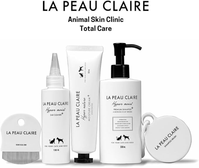 Hypoallergenic Dog Shampoo and Conditioner in 1, Cat Shampoo, Moisturizing, Tear-Free for Sensitive Skin, Puppies, with Pet-Friendly Fragrance, Includes Silicone Bath Brush