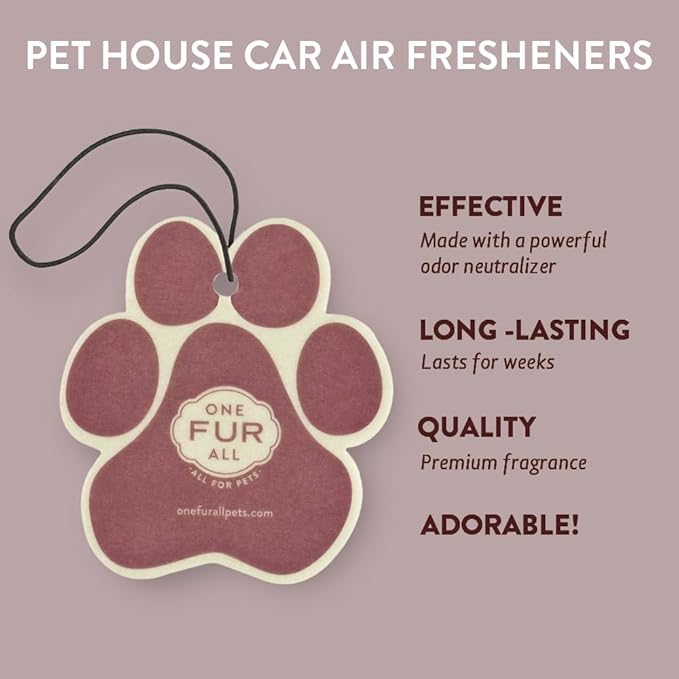 One Fur All Pet Car Air Freshener - Holidays Pack of 4 - Non-Toxic & Pet-Friendly Odor Eliminator For Small Spaces