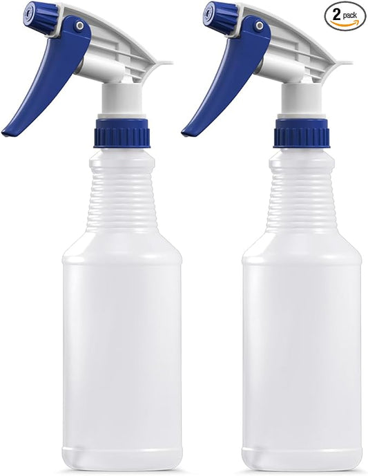 Bar5F Set of 2 Premium Empty 16 oz Spray Bottles, NBR Gasket - Superior Hydrocarbon Resistance - Ideal for Auto Detailing & Industrial Cleaning