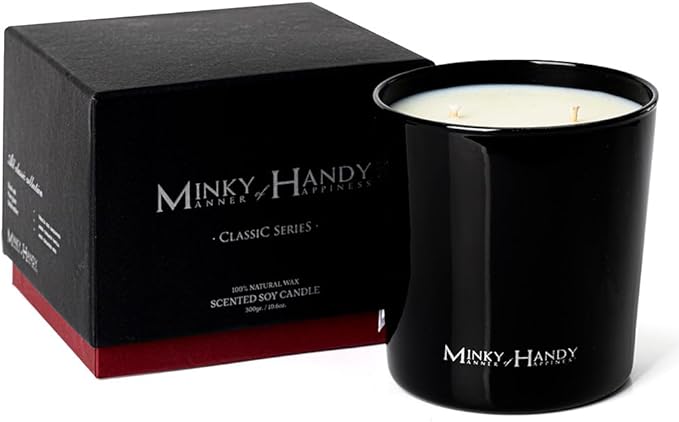 Highly Scented Soy Candles - Tobacco Oud Sandalwood Cedar - Large 2 Wick Black Jar Candle - Clean Burn - Gifts for Men and Women - 10oz