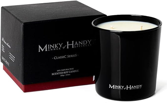 Highly Scented Soy Candles - Tobacco Oud Sandalwood Cedar - Large 2 Wick Black Jar Candle - Clean Burn - Gifts for Men and Women - 10oz