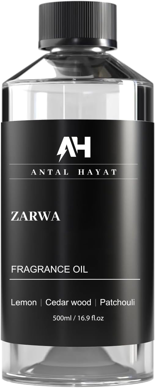 Hotel Scents Diffuser Oil Zarwa 500ml – Creed-Aventus Inspired Luxury Scent – Lemon, Cedarwood, Patchouli – Essential Oil Refill for Waterless & Ultrasonic Diffuser – Home & Hotel Aromatherapy Oil