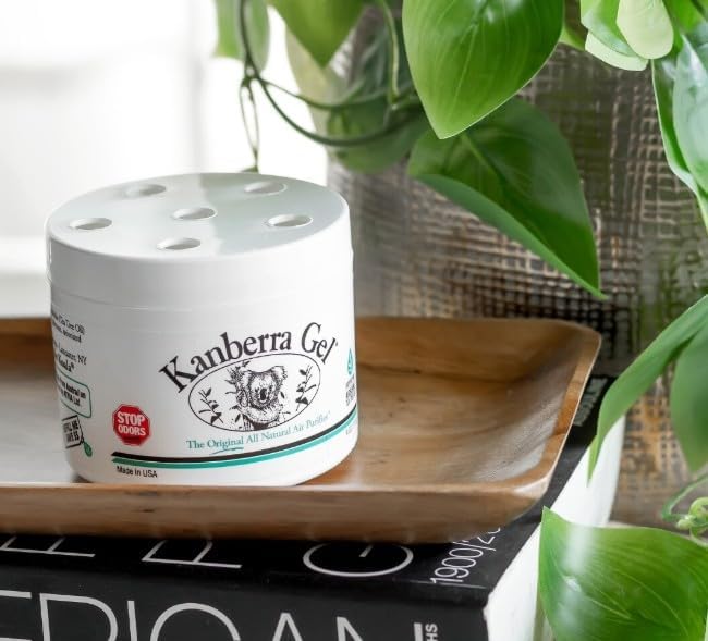 Kanberra Gel 3oz - All-Natural Odor Eliminator & Air Freshener for Home, Car, RV, Boat, Gym Bag | Eco-Friendly, Long-Lasting Tea Tree Oil Formula, Safe for Pets and Family.