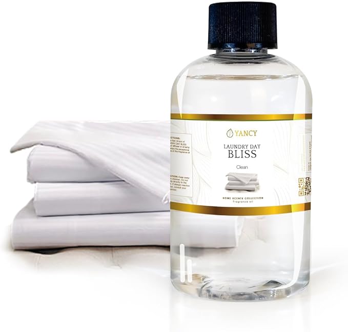 YANCY Laundry Day Bliss Home Collection Fragrance Oil (4 oz), Fresh Laundry-Inspired Scent, Clean Aroma for Diffusers, Oil Burners & Aroma Lamps, Crisp Scent for Daily Freshness