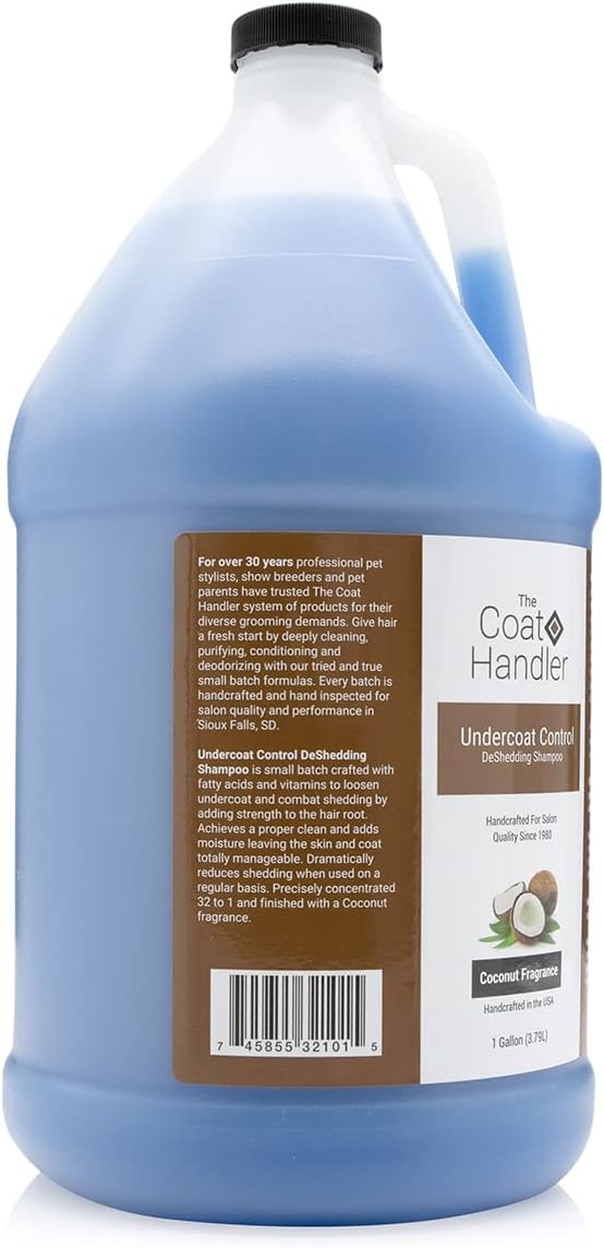 Undercoat Control deShedding Dog Shampoo, 1 Gallon - Combats and Reduces Shedding, Undercoat Removal, Omega 3 & 6 Rich, Vitamin E Strengthens The Hair Follicle, Natural