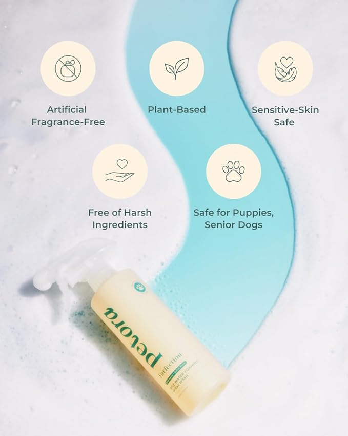 [petora] FURFECTION Rice Water Foaming Spray Shampoo for Dogs | Free of Harsh Ingredients, Fragrance | Hydrating, Deep Cleansing and Adding Shine | Plant-Based, pH-Balanced Formula (13.5 Fl Oz)