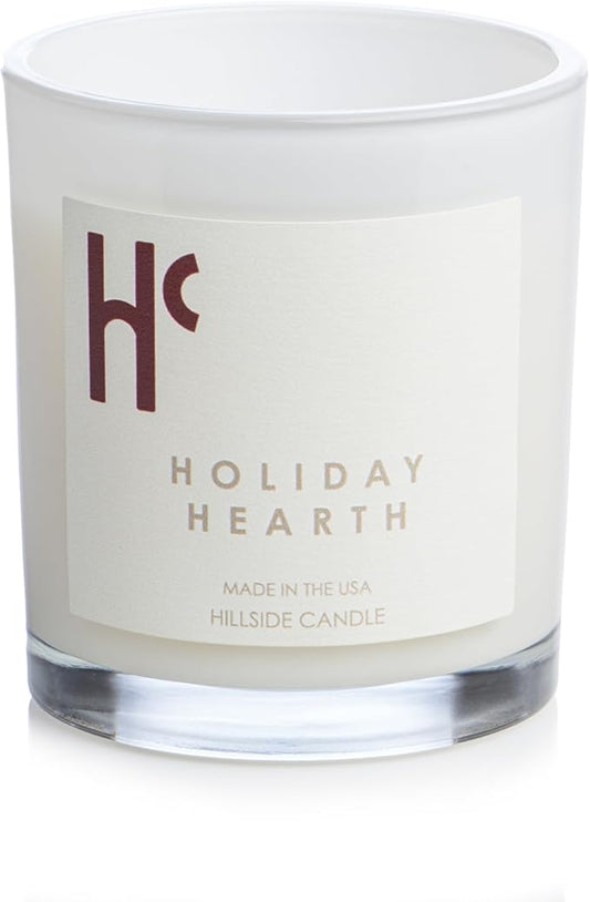 Holiday Hearth Single Wick Soy Candles, Luxury Scented Candles for Home - Up to 60 Hour Burn Time, Cruelty-Free Soy Wax Blend - Frosted Sugar Plum & Cinnamon Fragrance (9 oz)
