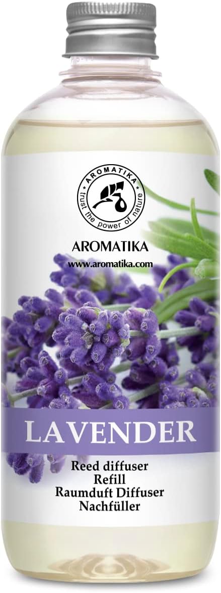 Lavender Reed Diffuser Refill 17 Fl Oz - 500ml - Lavanda Refill - Wardrobe Freshener - Home Fragrance Oil - Air Freshener - Aromatherapy - Essential Lavender Oil Diffuser - Diffuser Refill