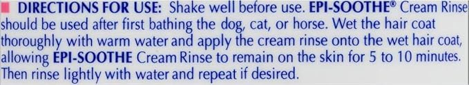Virbac Epi-Soothe Cream Rinse Pet Conditioner For Dogs, Cats & Horses (16 oz) - For Dry or Sensitive Skin