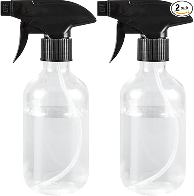 2PCS Plastic Spray Bottles Refillable Container Empty Small Spray Bottle 10oz/300ml with Adjustable Mist/Stream,Water Spray Bottles for Hair, Plant, Cleaning, Pet