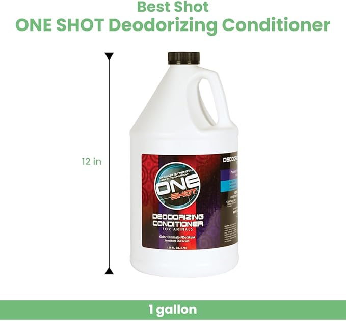 Best Shot ONE Shot Deodorizing Conditioner, Hydrating and Moisturizing Conditioner for Dogs, Cats, Horses, and Livestock, Removes Stubborn Odors, 1 Gallon