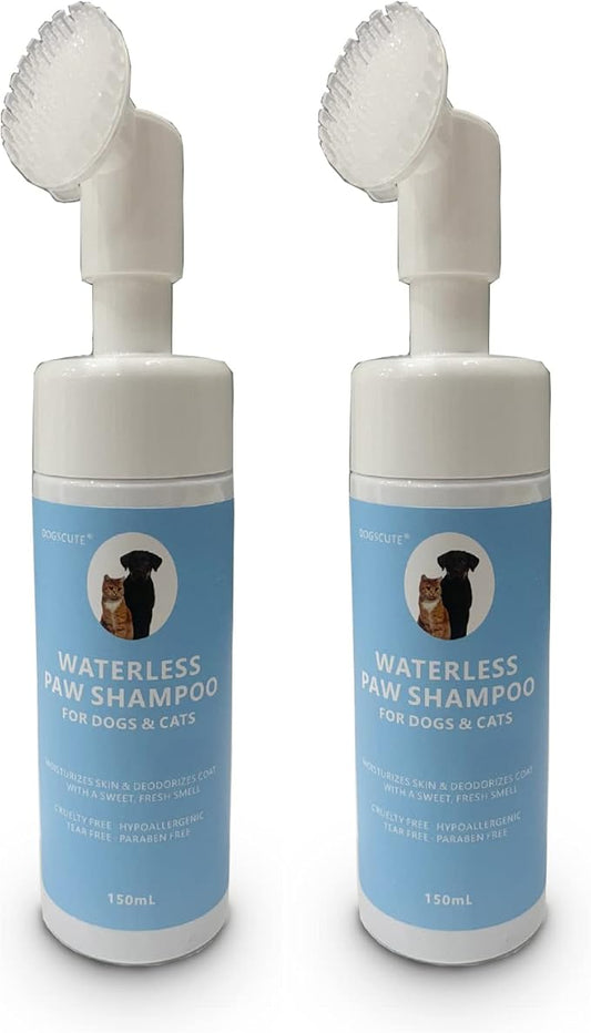 2 Pack Pet Paw Cleaner for Dogs & Cats, Waterless Foam with Silicone Scrubber, Dogs Cats Feet Paw Cleaner