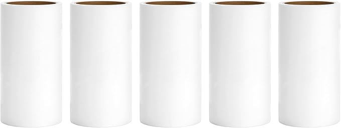 4 inch Lint Roller Refills for Evercare PetLovers Muji IKEA Bastis 4 inch Sticky Rollers for Pet Hair Extra Sticky 60 Sheets per Refill 5 Pack Total 300 Sheets (Inside Diameter 1-1/2 inch)