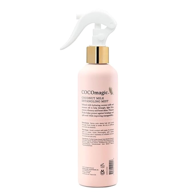 Cocomagic Coconut Milk Detangling Mist | Extra Moisturizing Leave-in Detangler | Restore Vibrancy and Boost Shine | Non-Greasy Formula | Paraben Free, Cruelty Free, Made in USA (8 oz, 2 Pack)