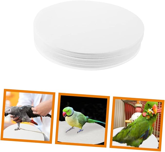 100pcs Round Bird Cage Liners Absorbent Cushions for Parrots Non-Woven Lining Mats Diameter Safe for Birds Daily Essential