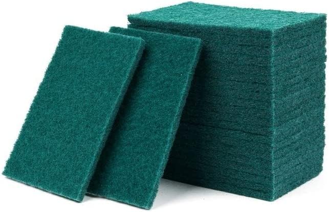 100 Pack Heavy Duty Scouring Pads 3x4 Inch – Green Scrubbing Pads, Non Scratch Bulk Scrub Pads for Kitchen, Dishes, Pots, Pans, Grill & Household Cleaning – Reusable Multipurpose Scrubber Pads