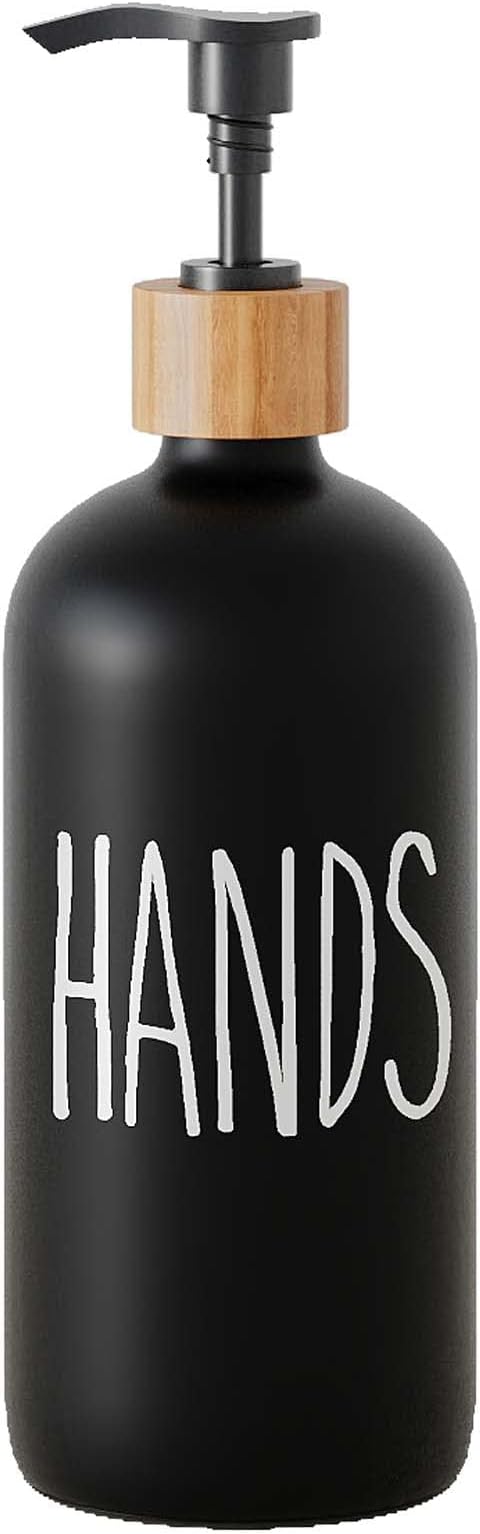 Dish Soap Dispenser for Kitchen Sink.Glass Hand Soap Dispenser, Modern Farmhouse Decor for Bathroom,Kitchen Sink Decor