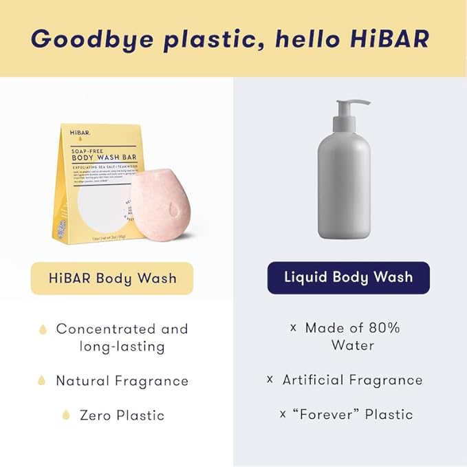 HIBAR - Exfoliate Body Bar & Soothe Shampoo Bar - Plastic, Soap and Paraben Free