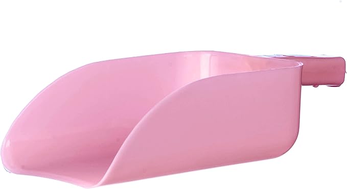 Jeffers Feed Scoop for Horses, Livestock, Pets, Chickens, Goats – 5 Pint 2.5 Quart Heavy-Duty Plastic Grain Scoop – Durable Farm Tool for Animal Feed, Barn, Stable, Garden, Dog Food - Pink