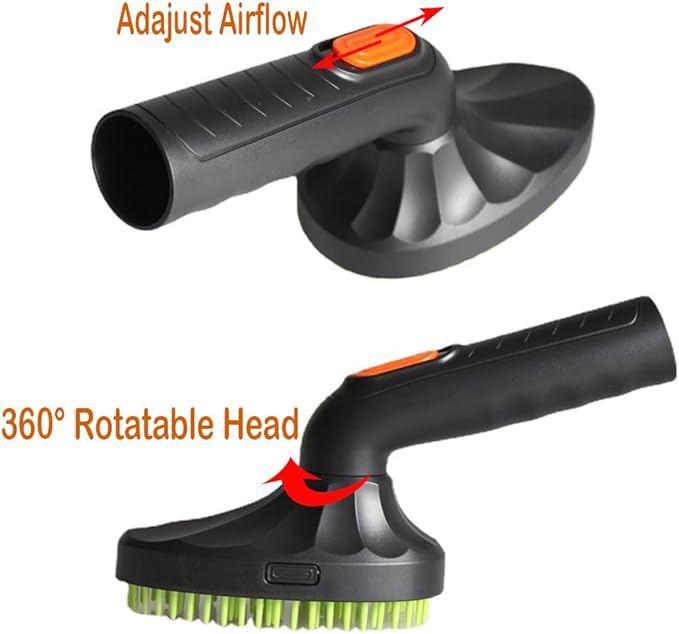 Pet Hair Brush, 1.25"(32mm) Vacuum Cleaner Attachment for Dog & Cat Grooming, 360-degree Rotatable Head, Easy to Wash, Fits Most Vacuum Cleaners, Green