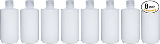 1000ML 32OZ Nature Narrow Mouth HDPE Plastic Reagent Bottles with Caps Pack of 8