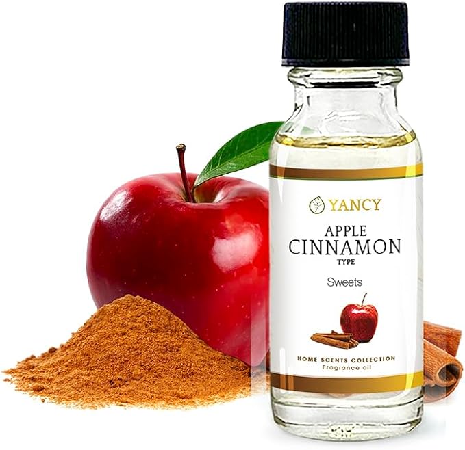 YANCY Apple Cinnamon Luxury Collection Fragrance Oil (1/2 oz), Warm Spiced Apple Aroma, Ideal for Diffusers, Oil Burners & Aroma Lamps, Cozy Scent for Fall Comfort