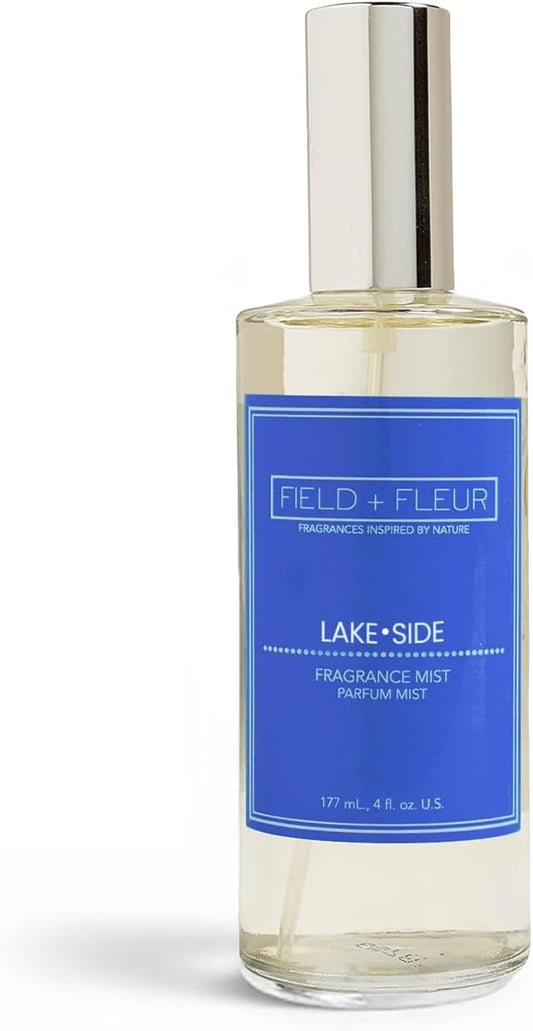 FIELD FLEUR Natural Room and Linen Spray, Non-Toxic Fragrance Mist With scents of amber, aquatic accords, citrus & coconut– Long-Lasting Room Spray for Home, Bedding – Made in USA, 4oz – Lake Side