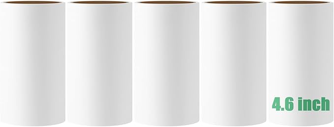 4.6 inch Giant Lint Roller Refills Compatible with Evercare Giant and T Handle Lint Rollers Extreme Stick Pet Hair Remover Adhesive Refills 5 Rolls 60 Sheets per Roll Total 300 Sheets