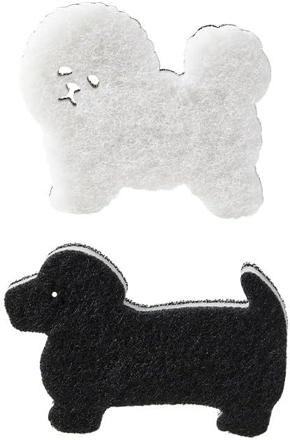 Cute Dog Sponge for Dishes- Soft Scrubber, Three Layer Cleaning Sponge, Non-Scratch Dishwashing Sponge (4pcs)