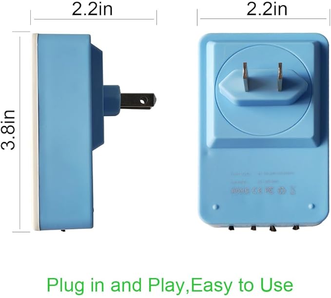 Ionizer Air Purifier/Plug In Air Purifier [Upgraded] with Ion Technology, Cat Litter Deodorizer Odor Eliminator for Purifying Pet Odors, Various Smell, Etc(Blue,2-Pack)