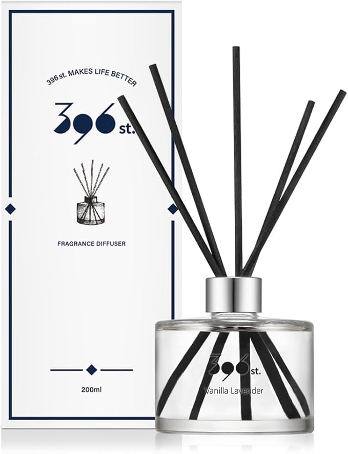396 st. Reed Diffuser, Vanilla Lavender, 200ml(6.7oz) / Reed Diffuser Sets, Home Fragrance, Scented Oils, Home & Bathroom Décor