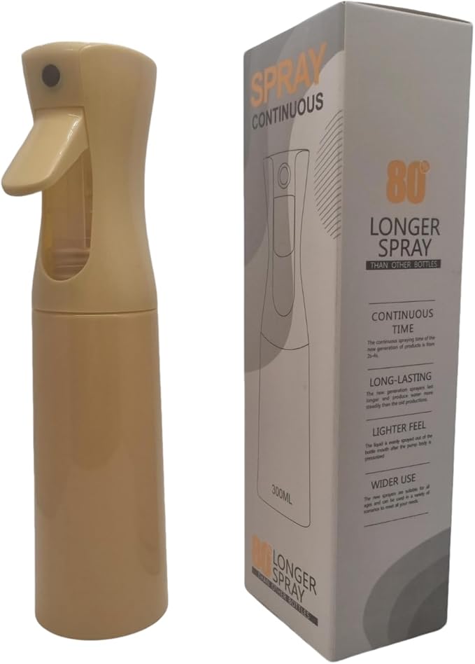 Continuous Fine Mist Spray Bottle for Hair (10.1oz / 300ml) – Ultra Fine Sprayer for Hair-Styling, Barber, Cleaning, Plants, Pets & Salons - ((Yellow))