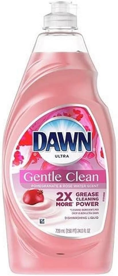 Dawn Ultra Gentle Clean Dishwashing Liquid Dish Soap, Pomegranate & Rose Water Scent, 24 fl oz