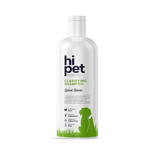 Hi Pet Clarifying Pet Shampoo, Cat and Dog Shampoo for Smelly Dogs and Cats, Deaply Clean for Healthier and Shinier Fur, Nourishing and Moisturizing Effect, 6.7 Fl Oz