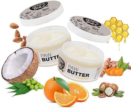 Wagging Tails 6-in-1 Paw Butter for Dogs & Cats, 1.76 fl oz Pack of 2 Turmeric & Honey-Infused Lick-Safe Balm | Relieves Elbow & Paw Discomfort, Repairs Cracks, Moisturizes Pads & Softens Snouts