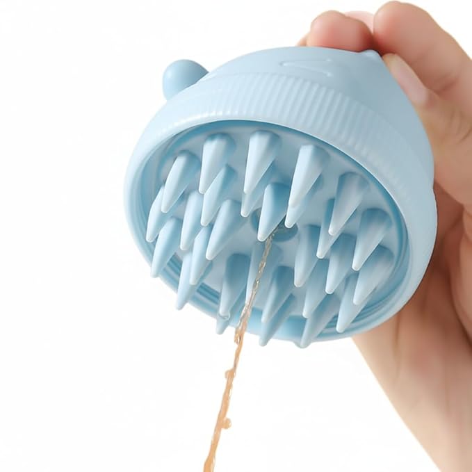 Silicone Cat Bath Brush – Pet Bathing Tool with Integrated Shampoo Dispenser, Soft Massage Brush for Cats & Small Pets, Hygienic and Durable Grooming Solutions (Blue)