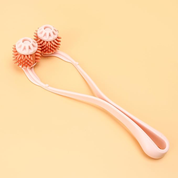 Cat Massager Roller 10x1.57 Inch For Medium to Large Adult Cats, Silicone Grooming Tool Relaxer Pink Stick with Pink Massage Face Thin Scroll Wheel for Indoor Dog Head's Pet