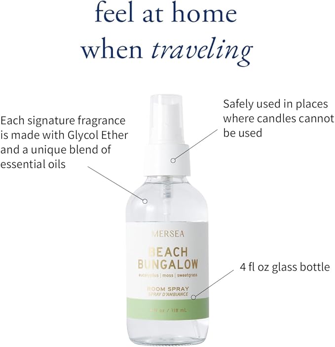 MERSEA Luxury Room Spray, Beach Bungalow, 4 oz