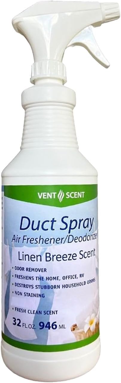 Northwest Enterprises Air Duct Cleaner Spray, Essential Oils Professional HVAC Air Freshener, Air Duct Deodorizer, and Odor Remover Spray (Linen Breeze)