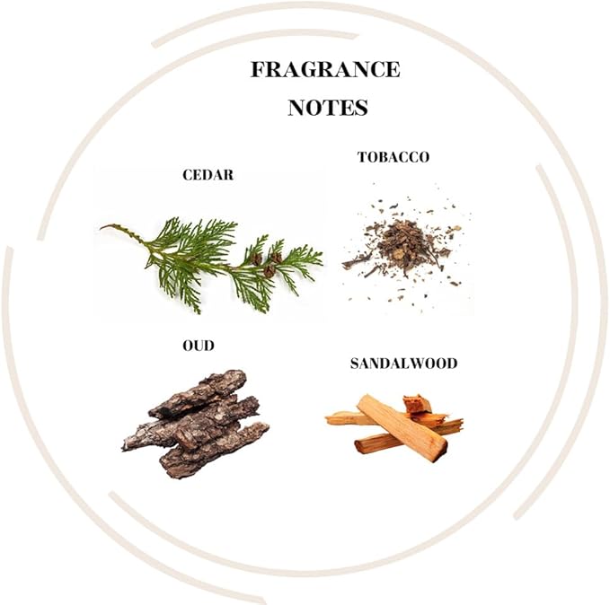 Highly Scented Soy Candles - Tobacco Oud Sandalwood Cedar - Large 2 Wick Black Jar Candle - Clean Burn - Gifts for Men and Women - 10oz