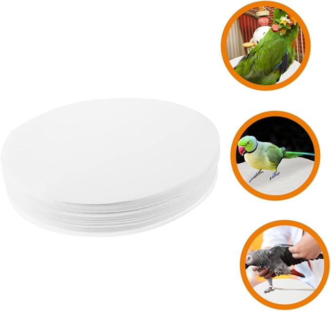 100pcs Round Bird Cage Liners Absorbent Cushions for Parrots Non-Woven Lining Mats Diameter Safe for Birds Daily Essential