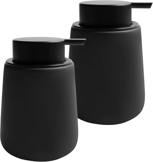 Soap Liquid Dispenser Ceramic with Easy-to-Press Pump Hand Liquid Dispenser for Shampoo Bathroom Kitchen 12 oz 2pcs