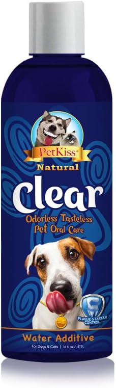 Pet Kiss Clear C-PT16-2030 Odorless Tasteless Plaque and Tartar Control Water Additive, 16 oz.