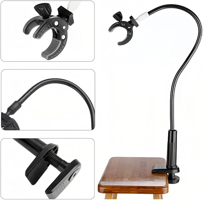 Joyzan Dog Hair Dryer Stand, Pet Grooming Table Hands Free Blow Holder 360°Rotatable Adjustable Lazy Third Arm Clamp Flexible Aluminum Alloy Groomers Hose Tube Mount Clip Cat Countertop Shower