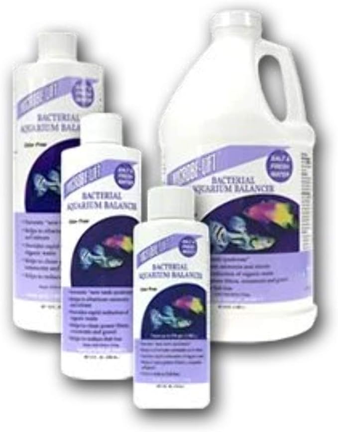 MICROBE-LIFT Bacterial Cleaner and Balancer for Salt and Fresh Water Tanks and Aquariums, Reduces Organic Waste and Prevents New Tank Syndrome, 64oz