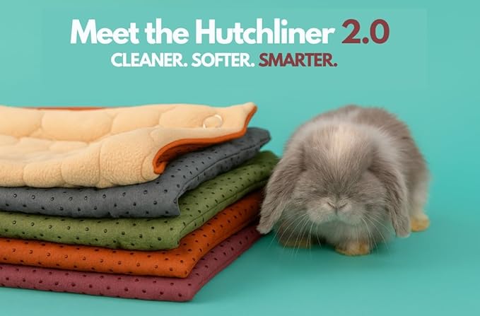 Hopp'd™ HutchLiner 2.0 Premium Guinea Pig Cage Liner Washable Fleece Bedding for Rabbits & Guinea Pigs | Waterproof, Odor Control, Cooling Mat, Anti-Slip Bunny Mat & Pee Pad | C&C Cages (2x4)