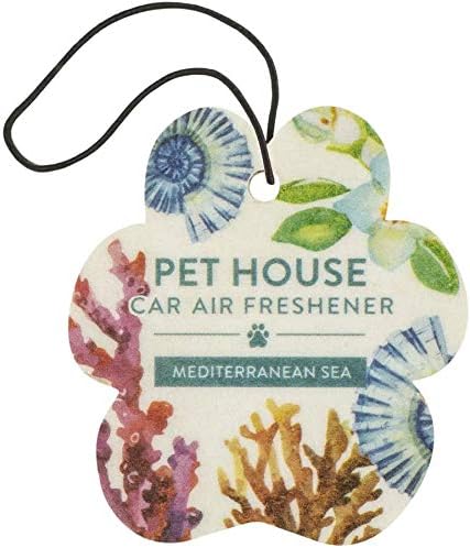 One Fur All Pet House & Car Freshener - Bamboo Watermint/Med Sea Pack of 4 - Non-Toxic, Pet-Friendly Odor Eliminator For Small Spaces & Car - Hanging Air Freshener