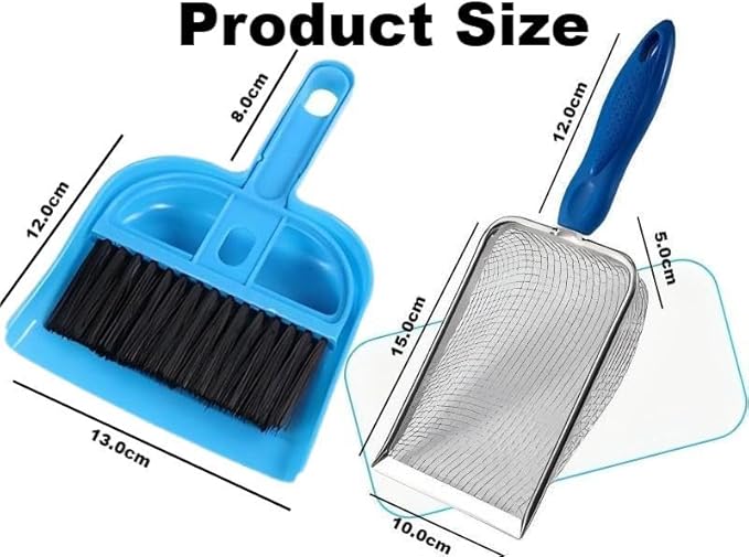 2Pcs Hamster Poop Scoop, Scooper for Hamster Sand Dish, Cleaning Supplies for Hamster, Hermit Crab & Reptile (Blue)